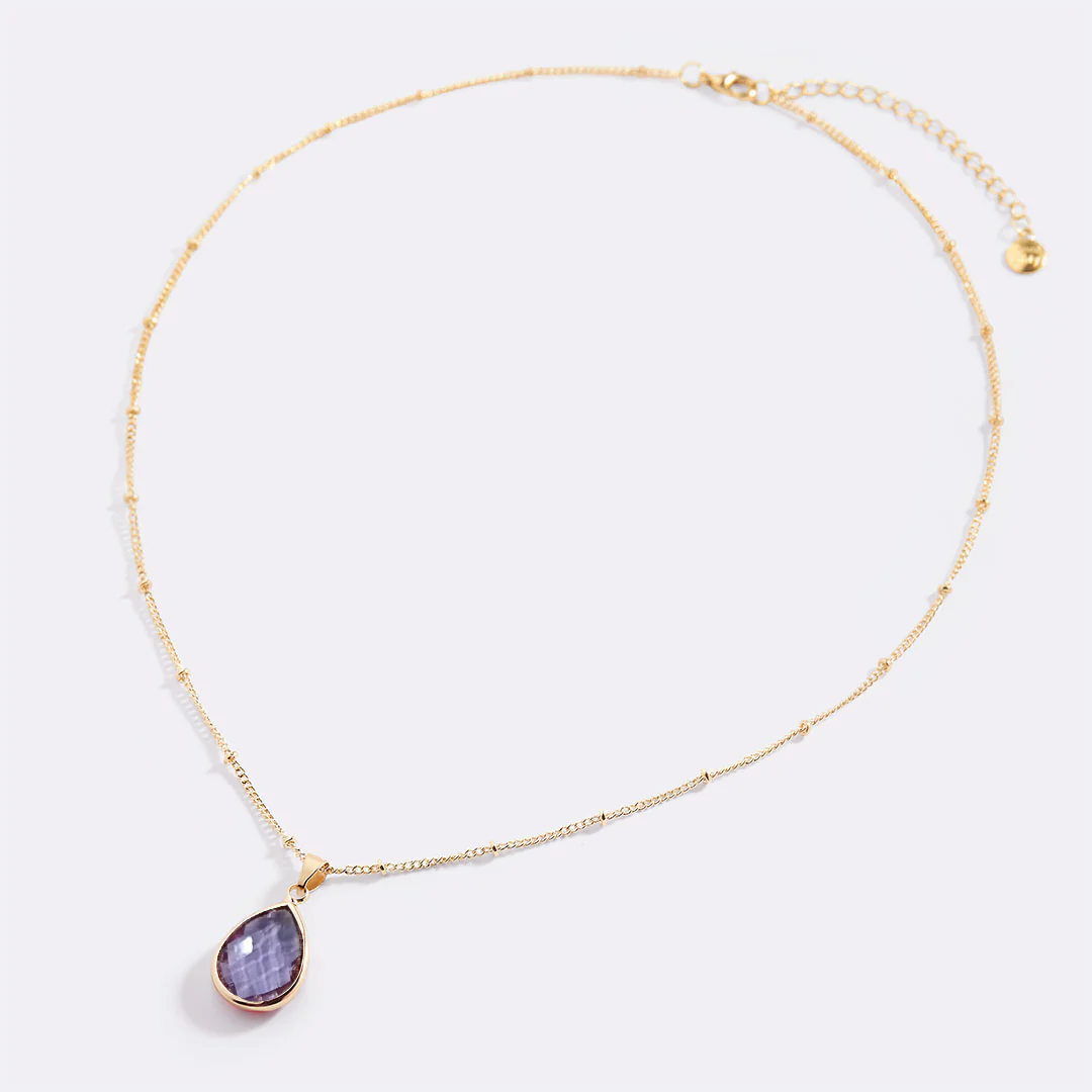 Birthstone Drop Pendant Necklace