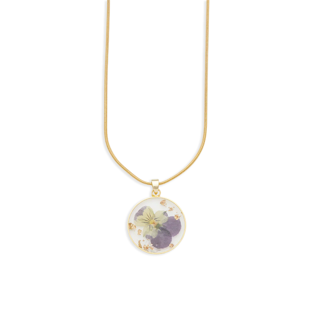 Pressed Birth Flower Necklace