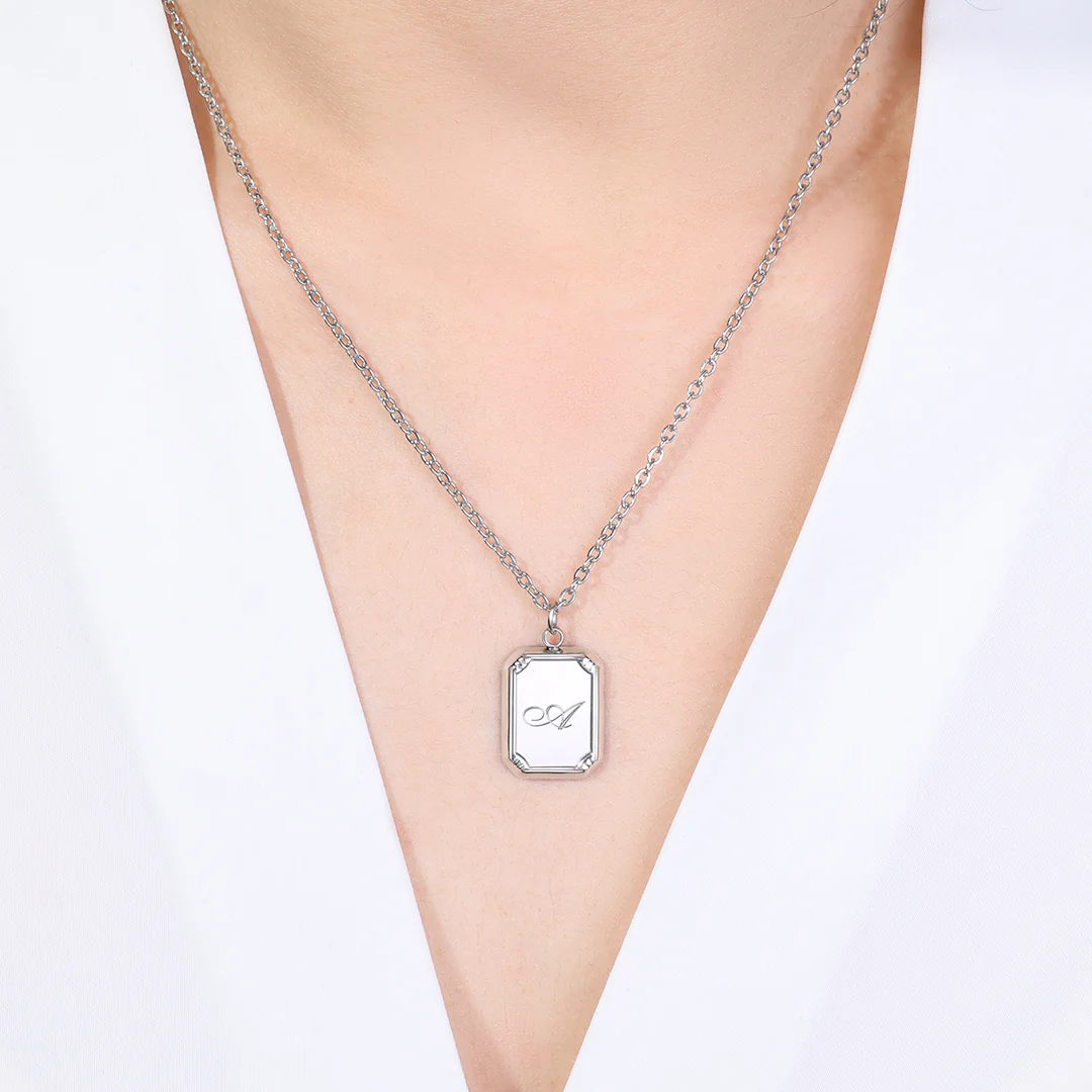 Silver Initial Pendant Necklace