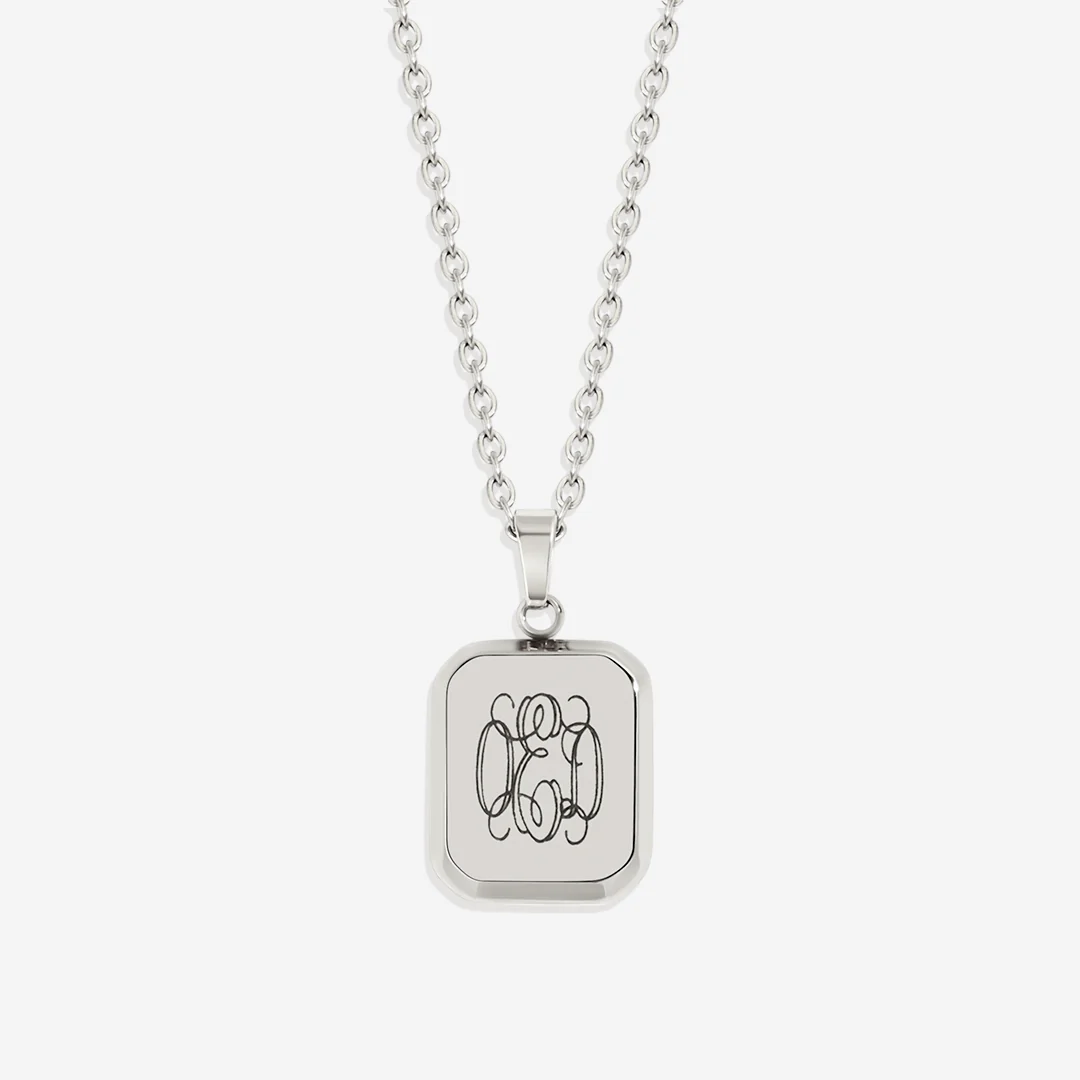 Monogram Portrait Pendant Necklace
