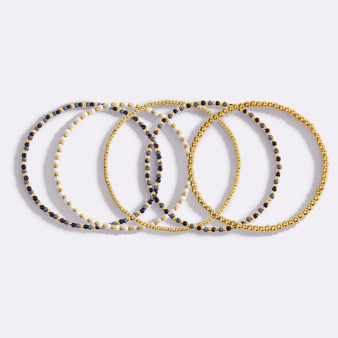 Weather the Storm Beaded Bracelet Stacking Set