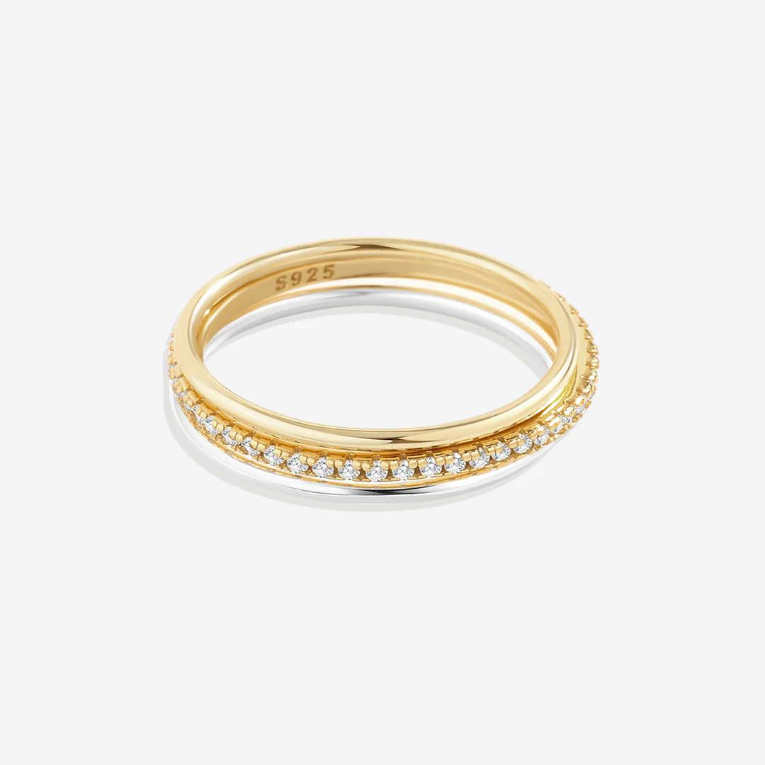 Gold and Silver Stacking Ring Set
