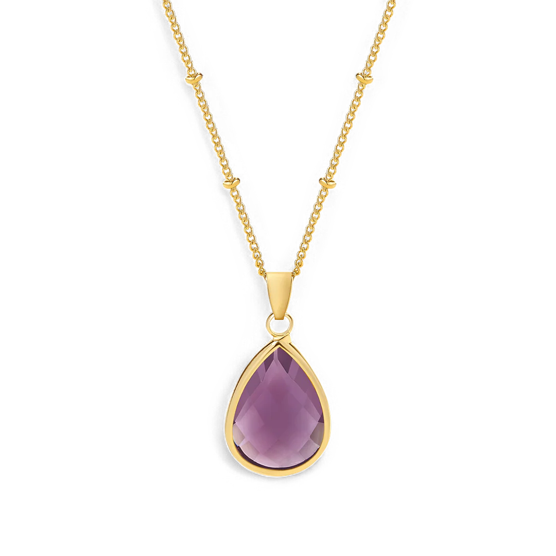 Birthstone Drop Pendant Necklace