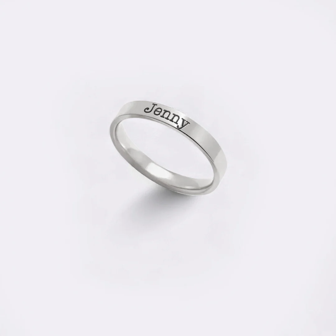 Engraved Stackable Name Ring | 3mm Band