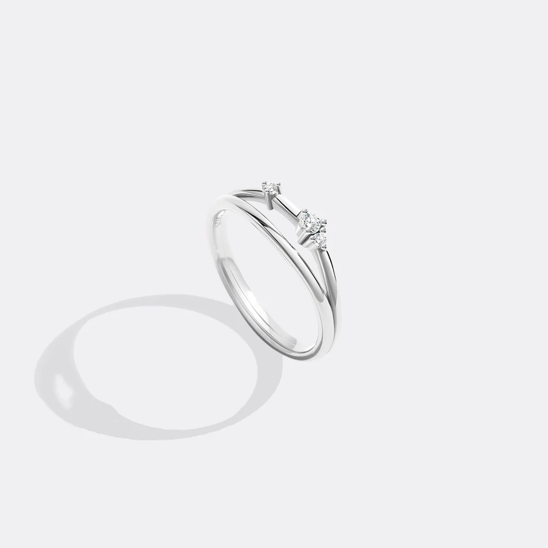 Crescent Moon Diamond Ring