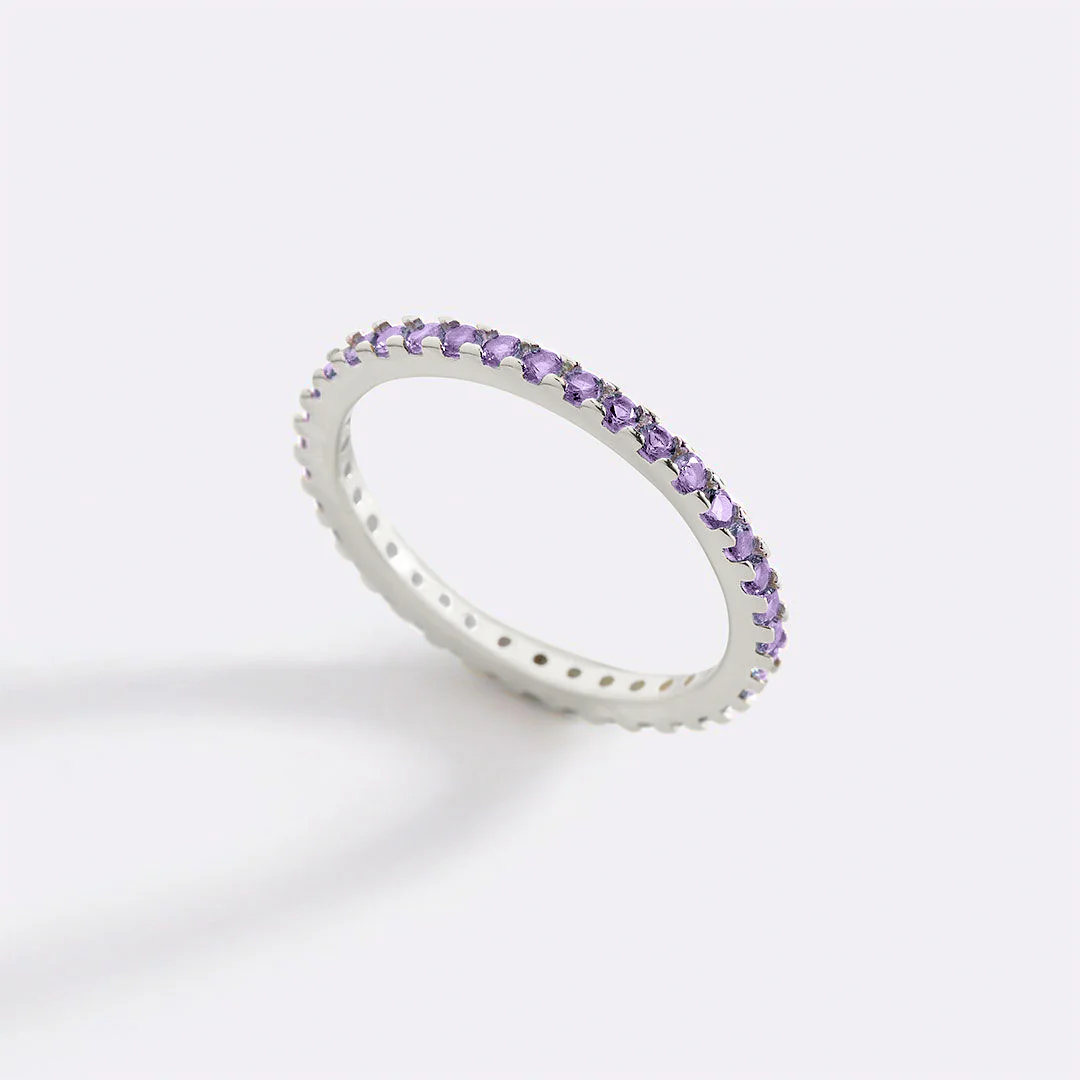 Febuary Birthstone Eternity Stacking Ring