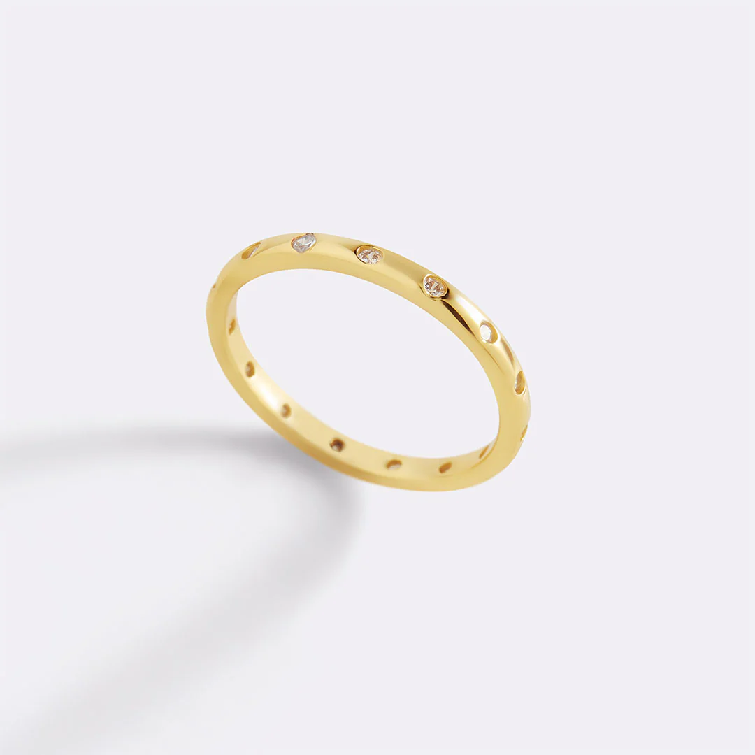 Bezel-Set Tiny Stacking Ring