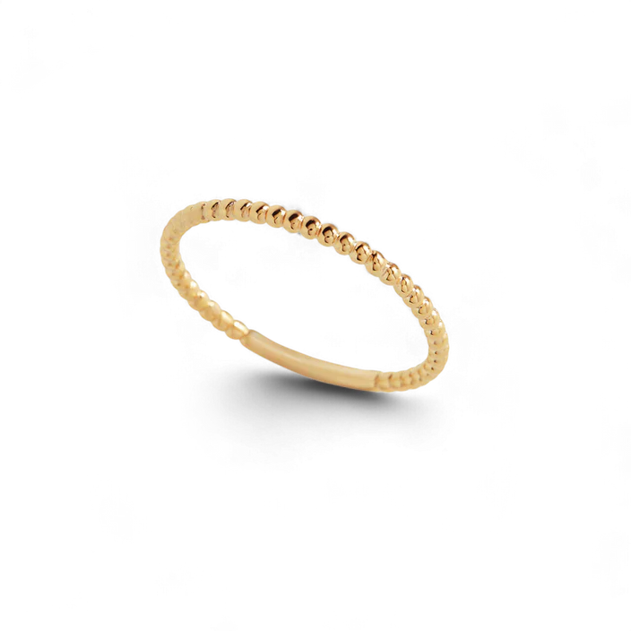 Gold Dainty Stacking Beaded Ring