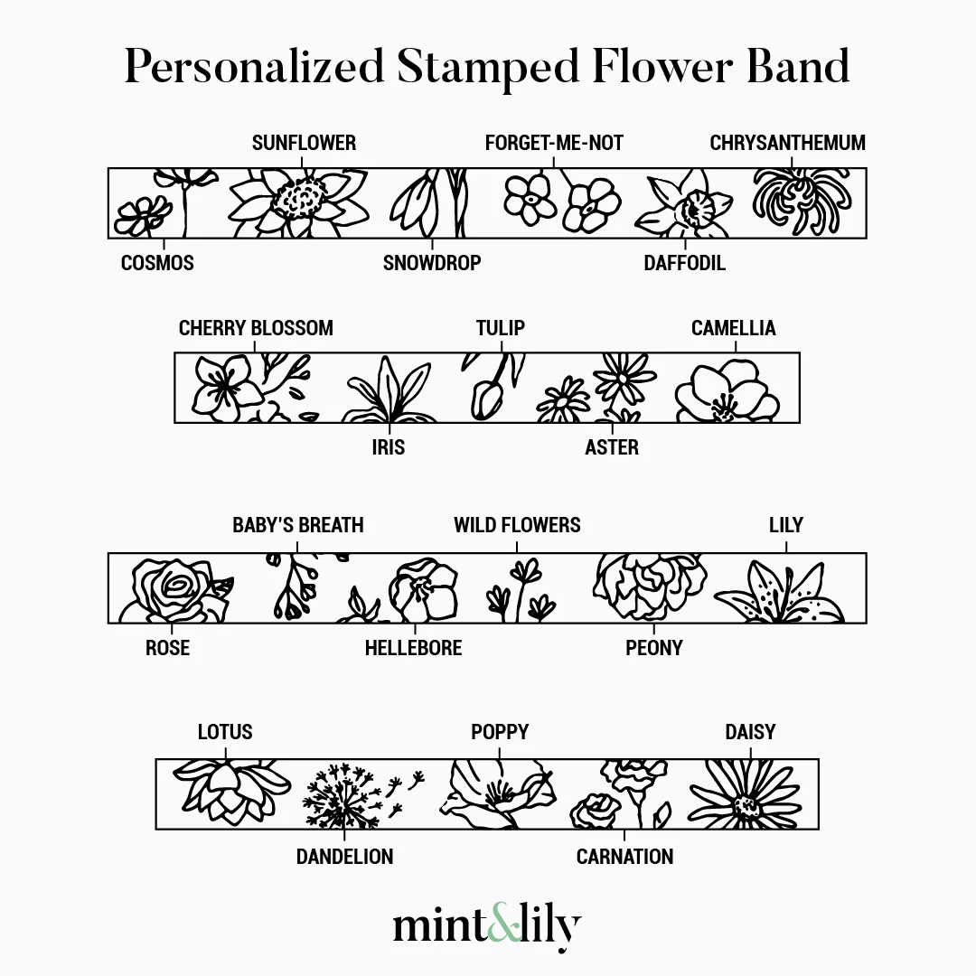 Personalized Stamped Flower Ring