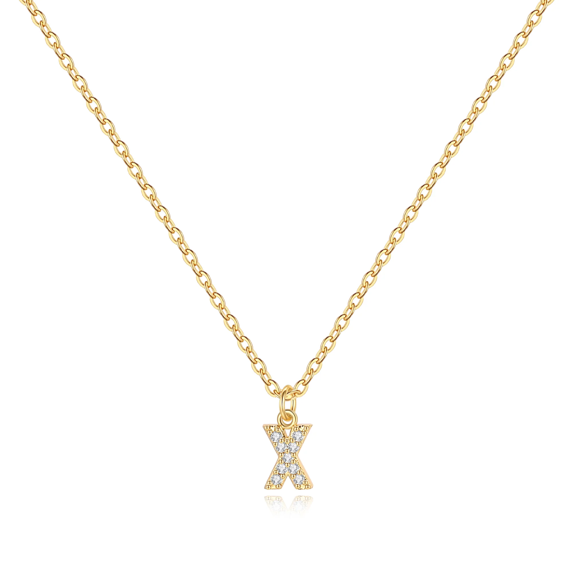 Pavé Uppercase Initial Necklace