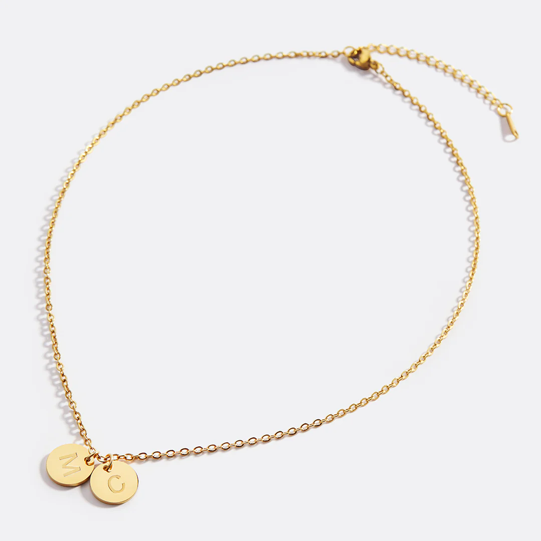 Dainty Disc Initial Necklace