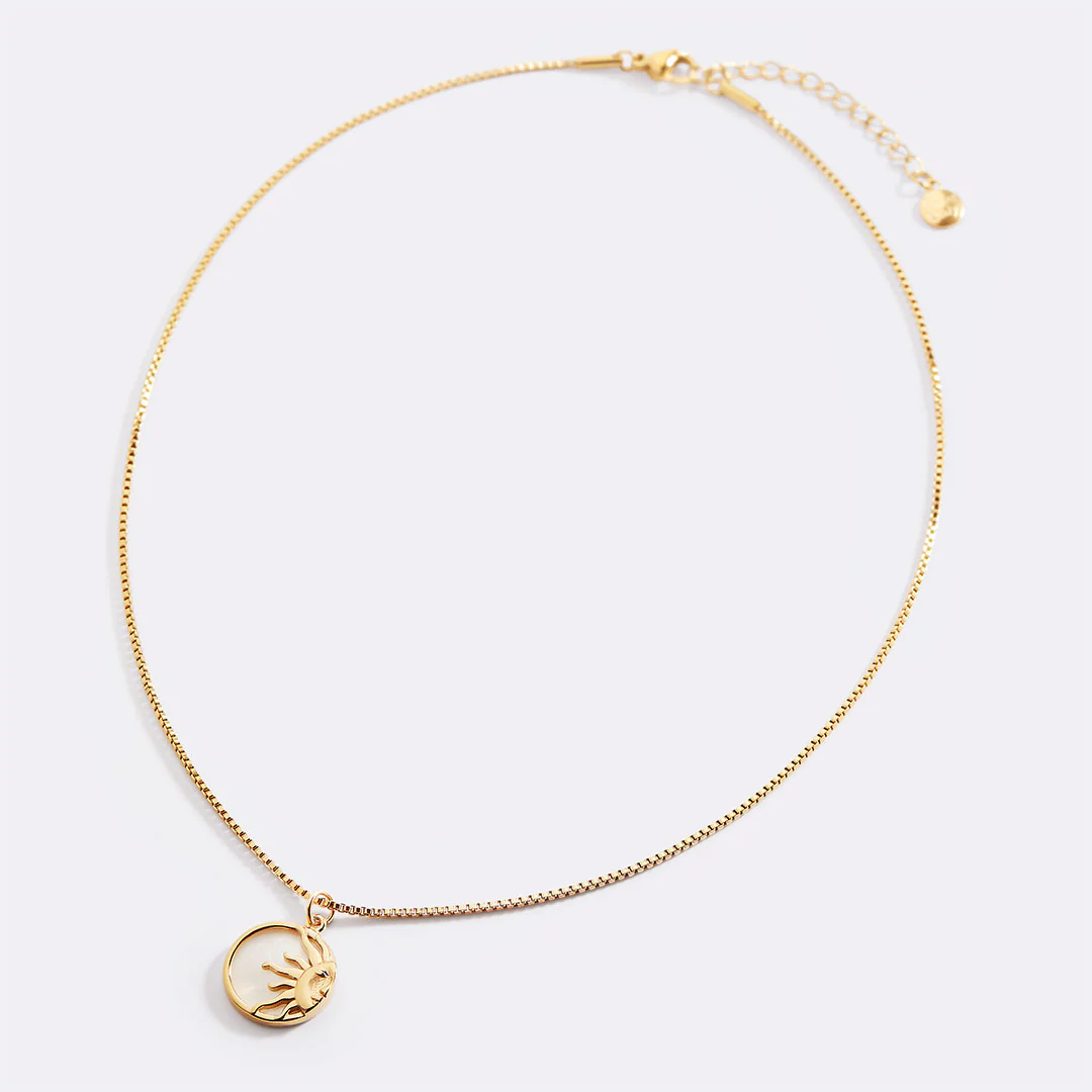 Enamel Sun Pendant Necklace