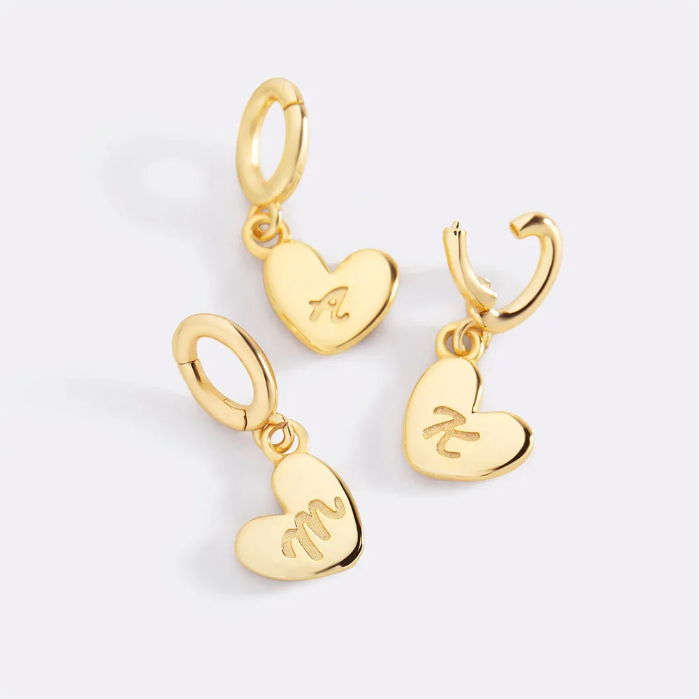 Dainty Heart Initial Charm