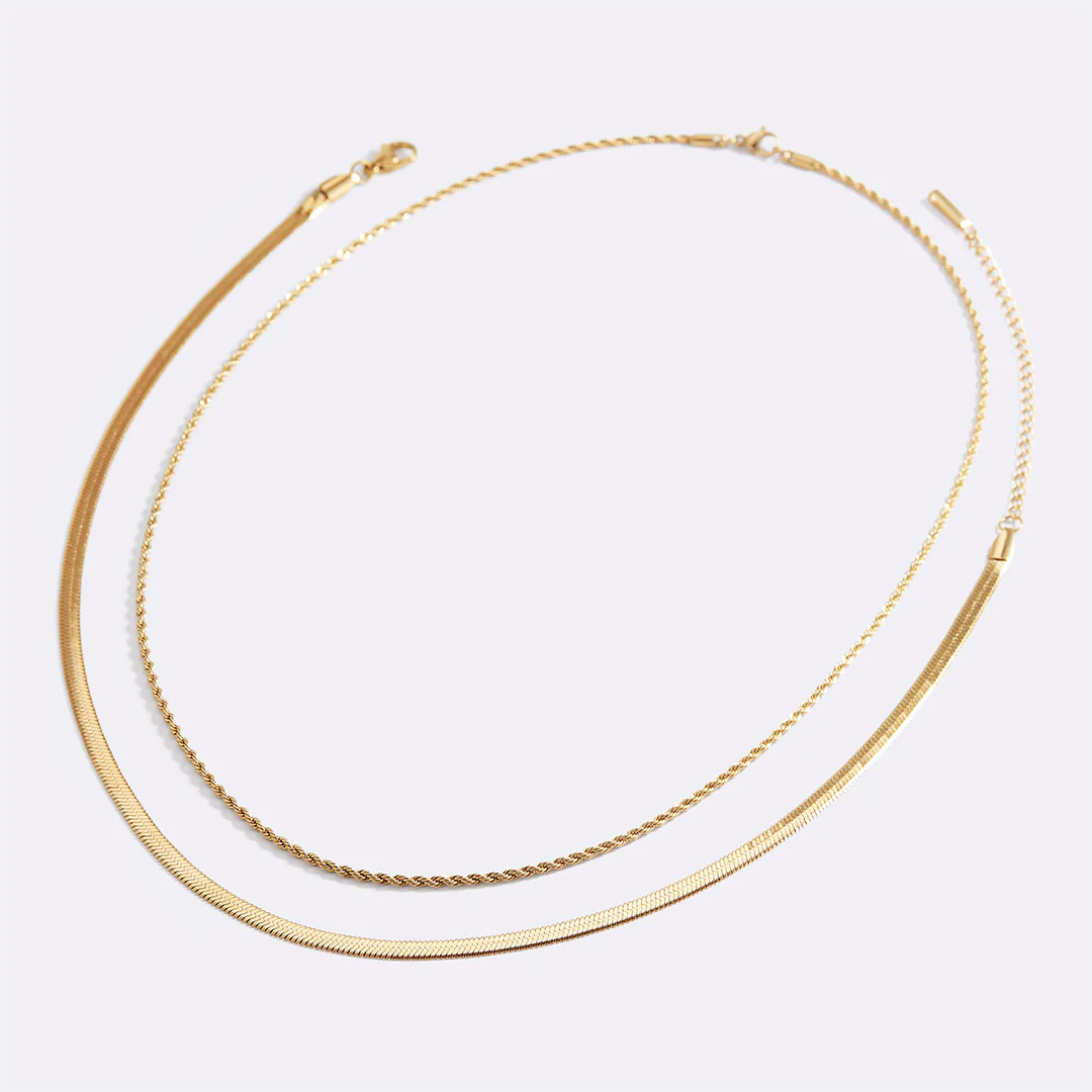 Herringbone & Rope Chain Set