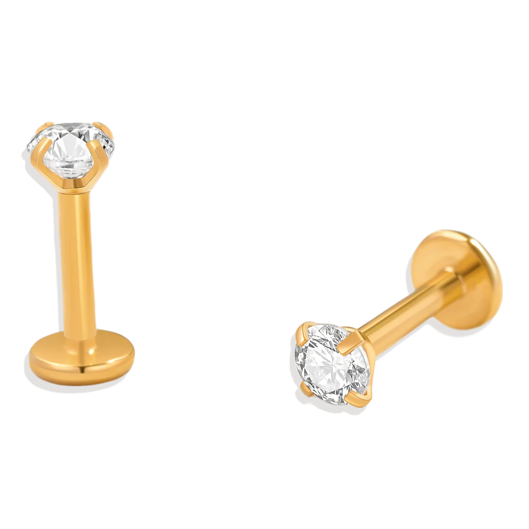 Crystal Sleeper Flatback Studs | 18g