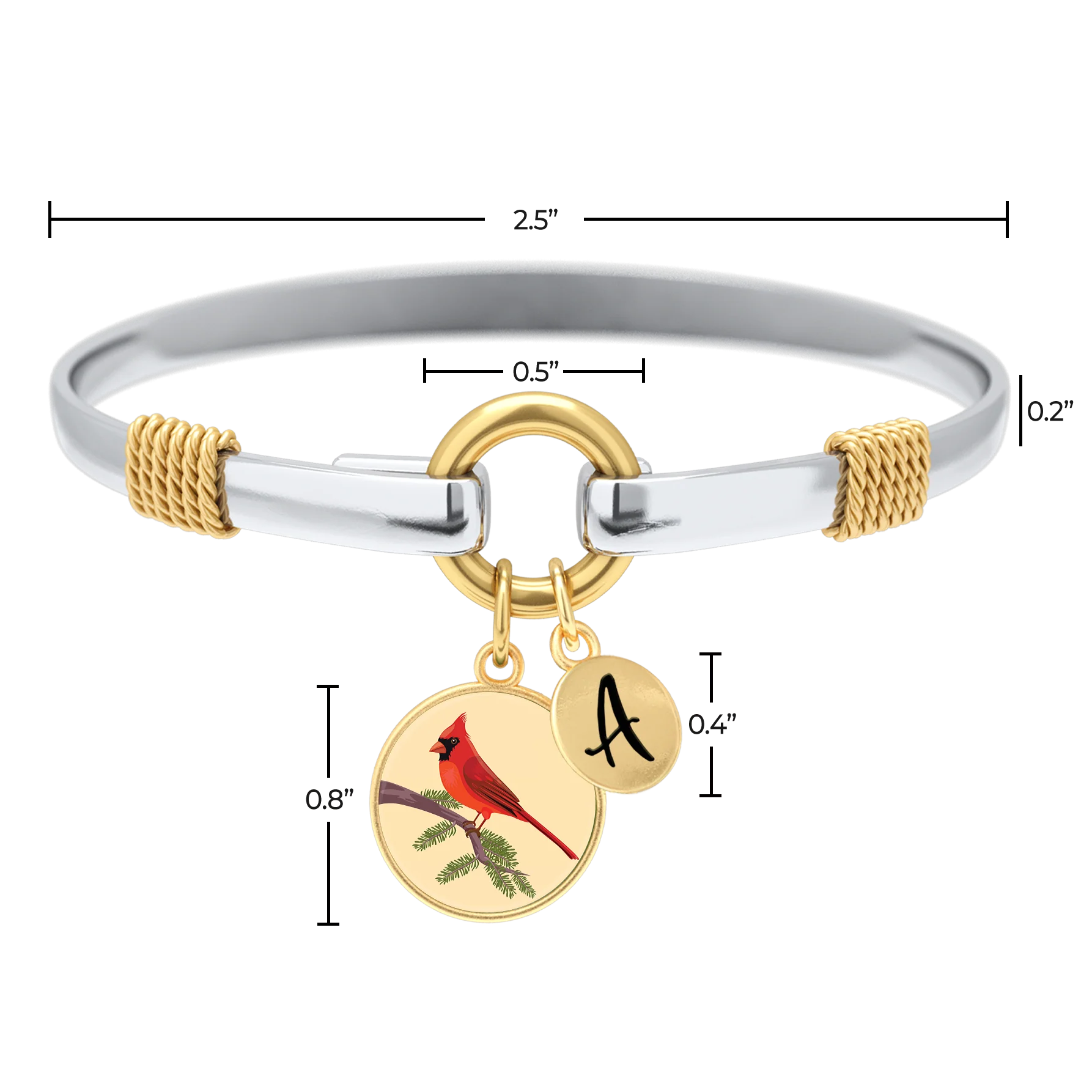 Cardinal - Two-Tone Custom Charm Bracelet