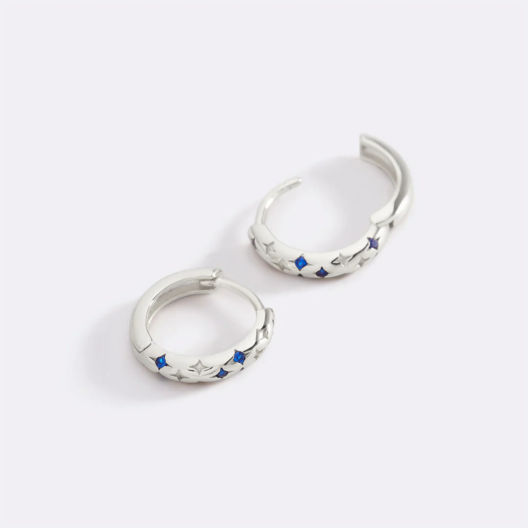 Falling Stars Huggie Hoop Earrings