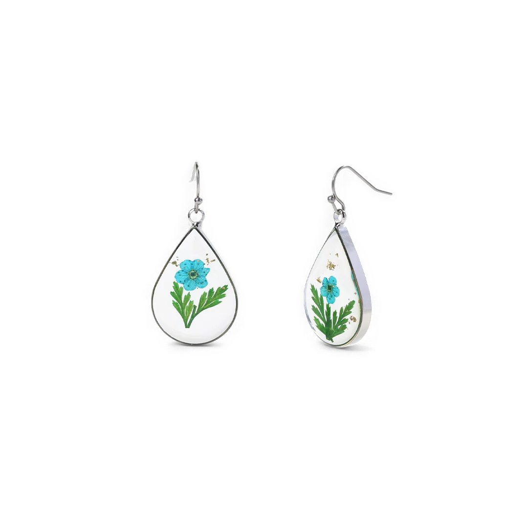 Pressed Birth Flower Earrings