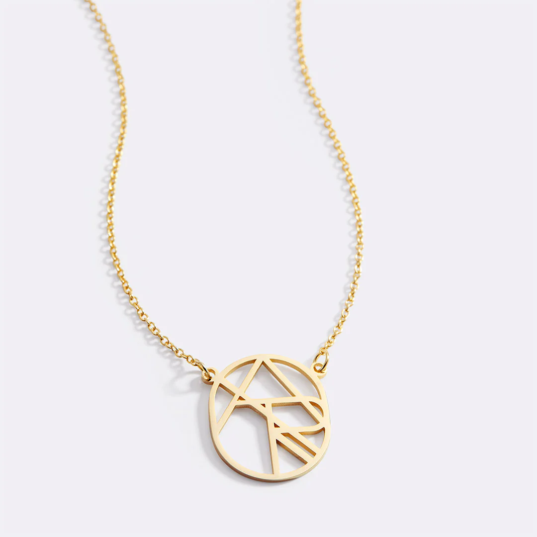 Circular Minimalist Monogram Name Necklace