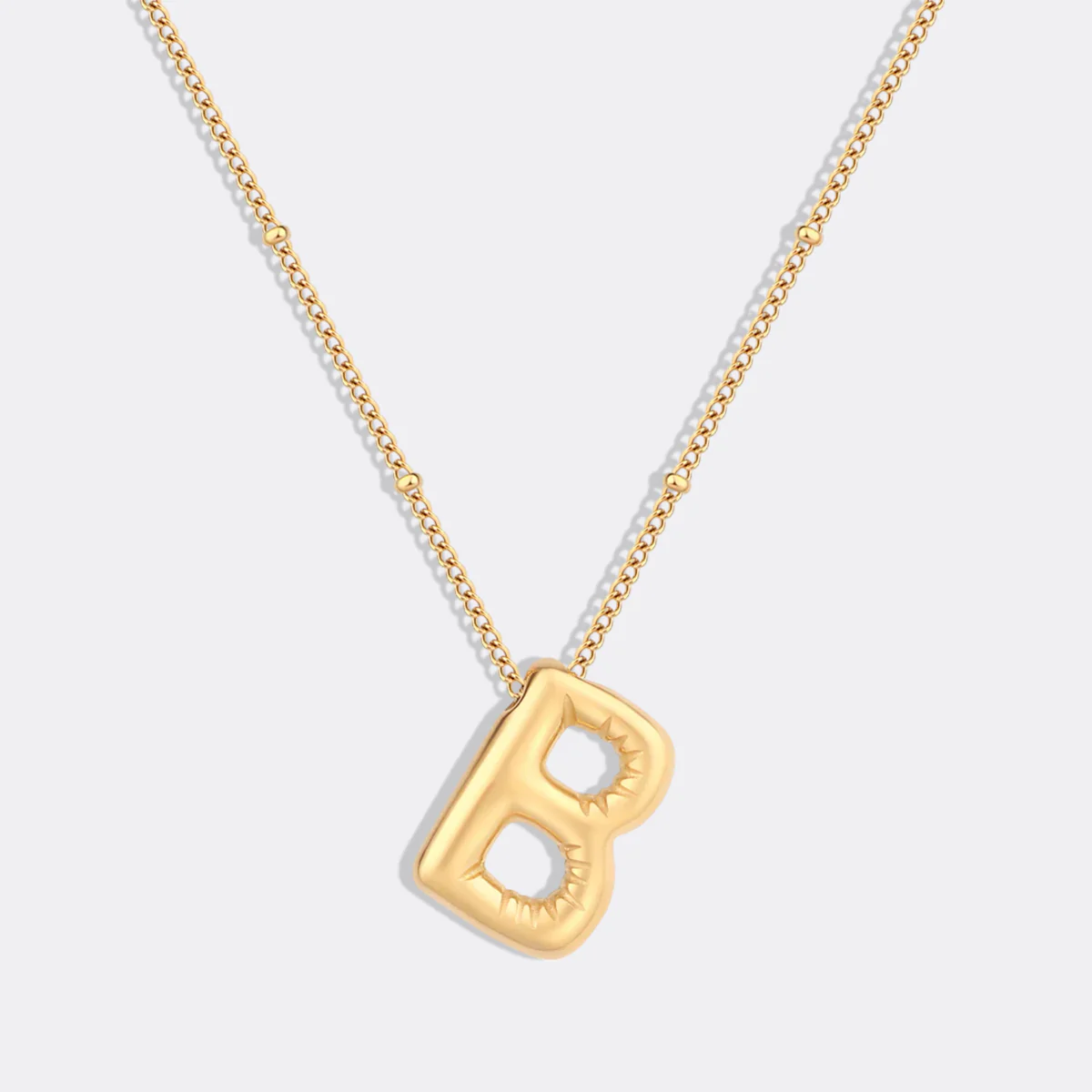 Balloon Initial Necklace with Satellite Chain