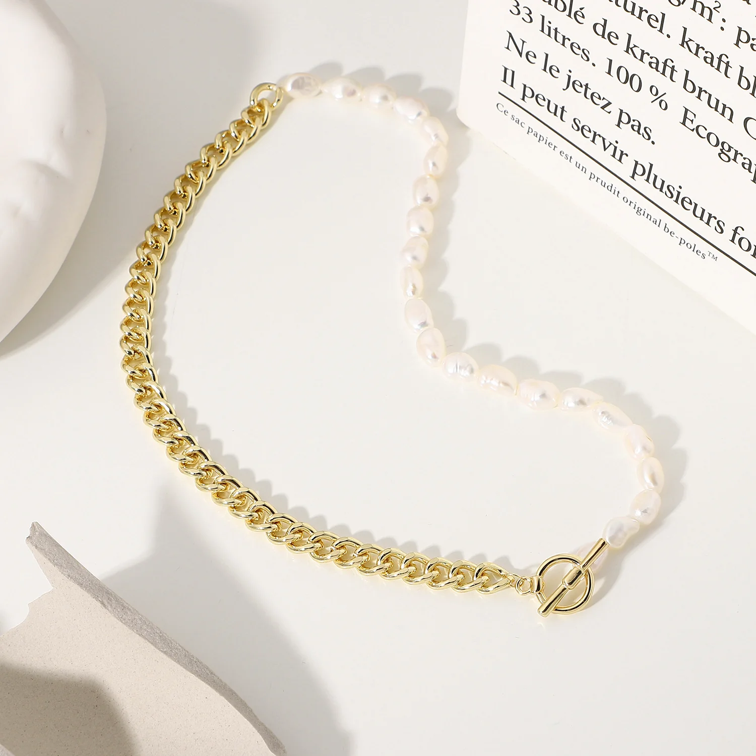 Half Chain Pearl Necklace