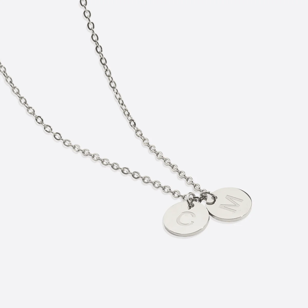 Dainty Disc Initial Necklace