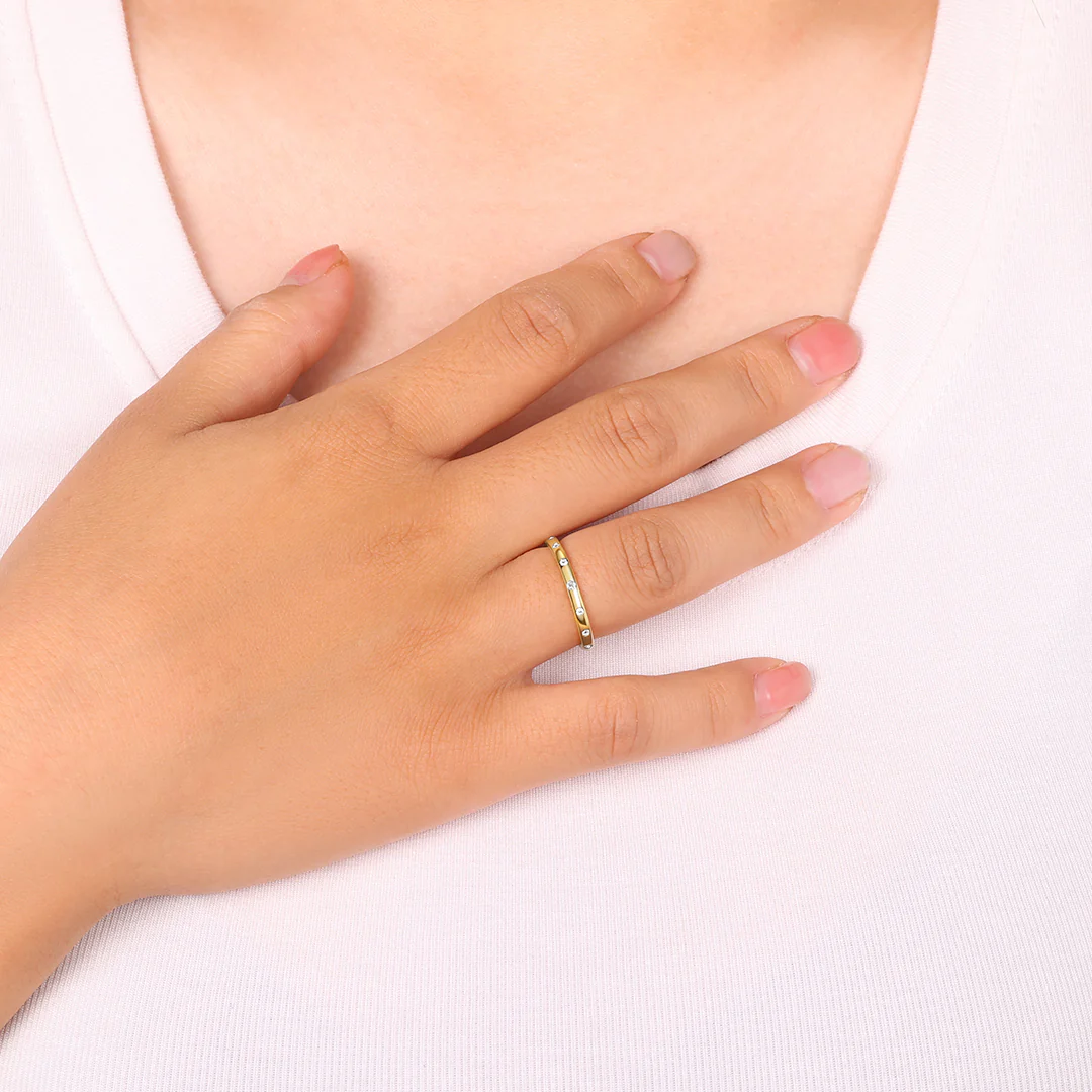 Bezel-Set Tiny Stacking Ring