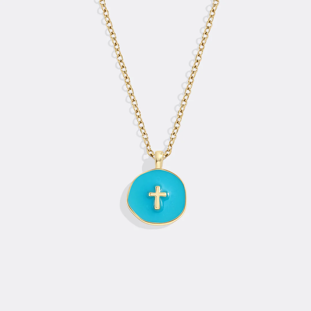 Minimalist Enamel Cross Pendant