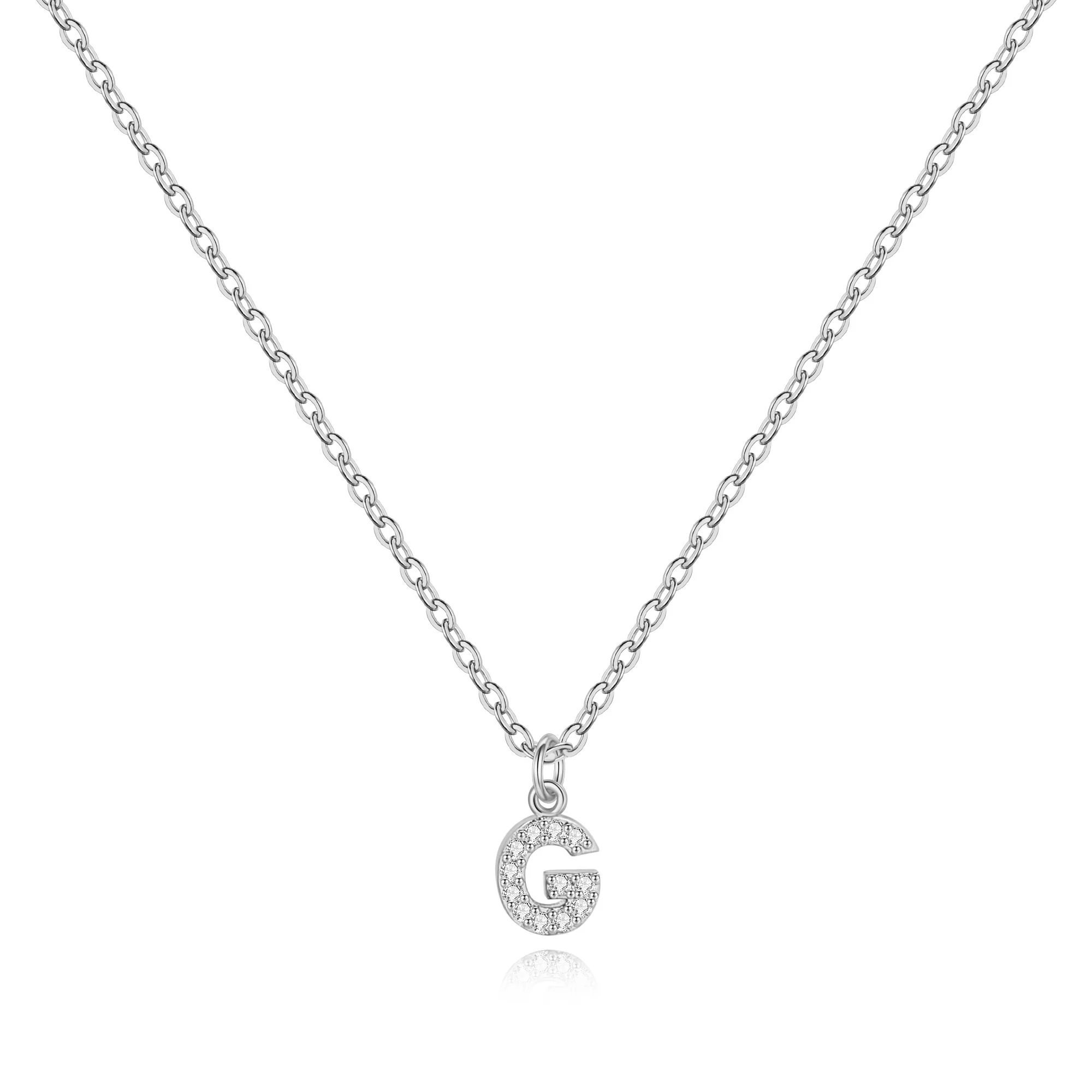 Pavé Uppercase Initial Necklace