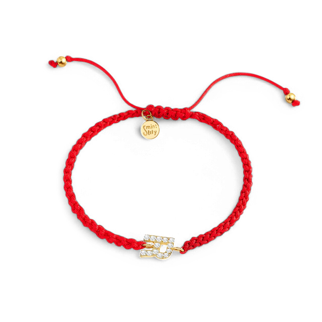 Braided Initial String Adjustable Bracelet