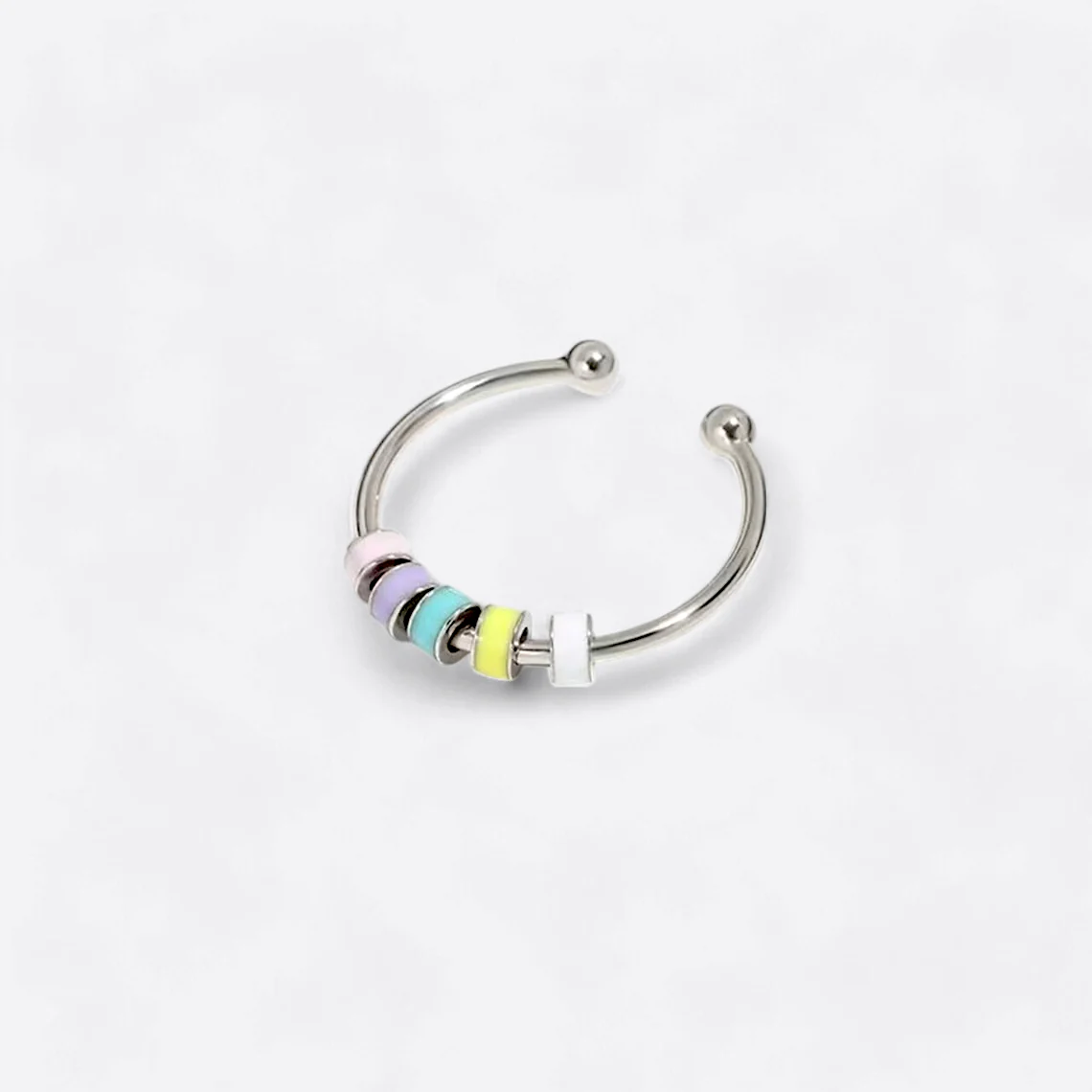Enamel Bead Spinning Fidget Ring