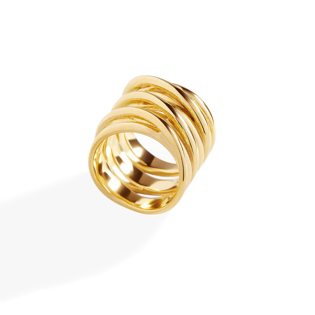 Statement Gold Coil Ring