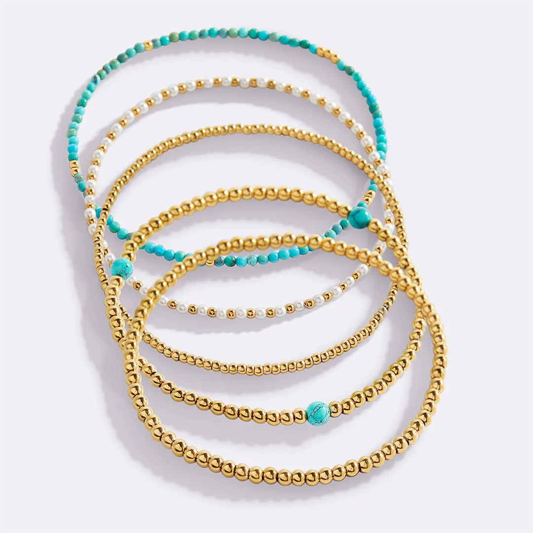 Turquoise Beaded Bracelet Stacking Set