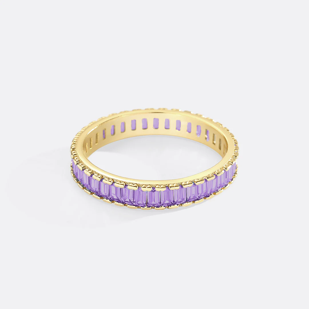 Baguette Birthstone Eternity Band