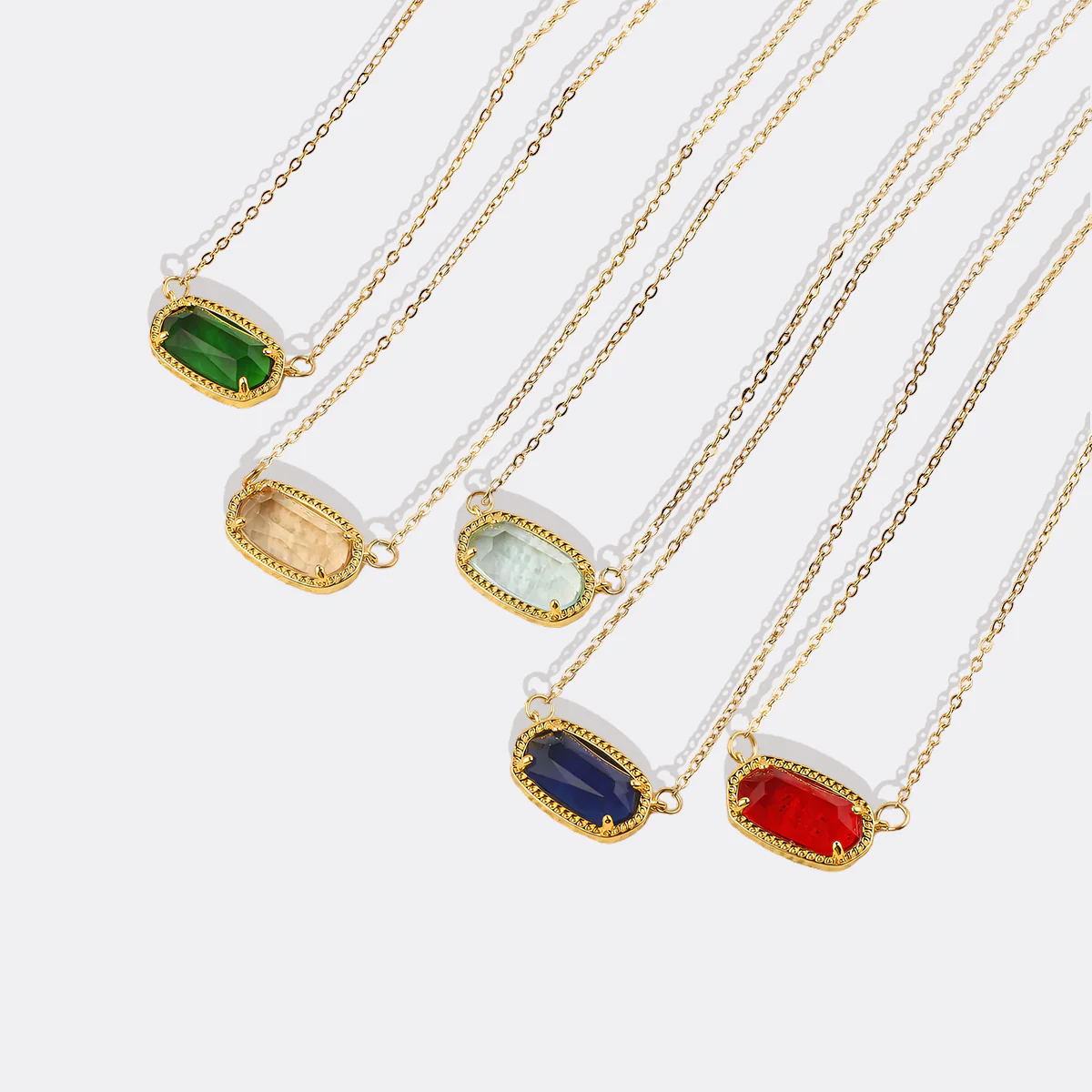 Oval Birthstone Pendant Necklace