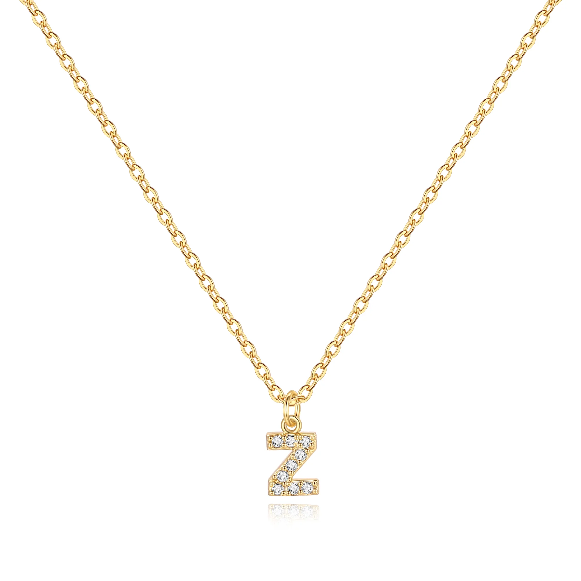 Pavé Uppercase Initial Necklace