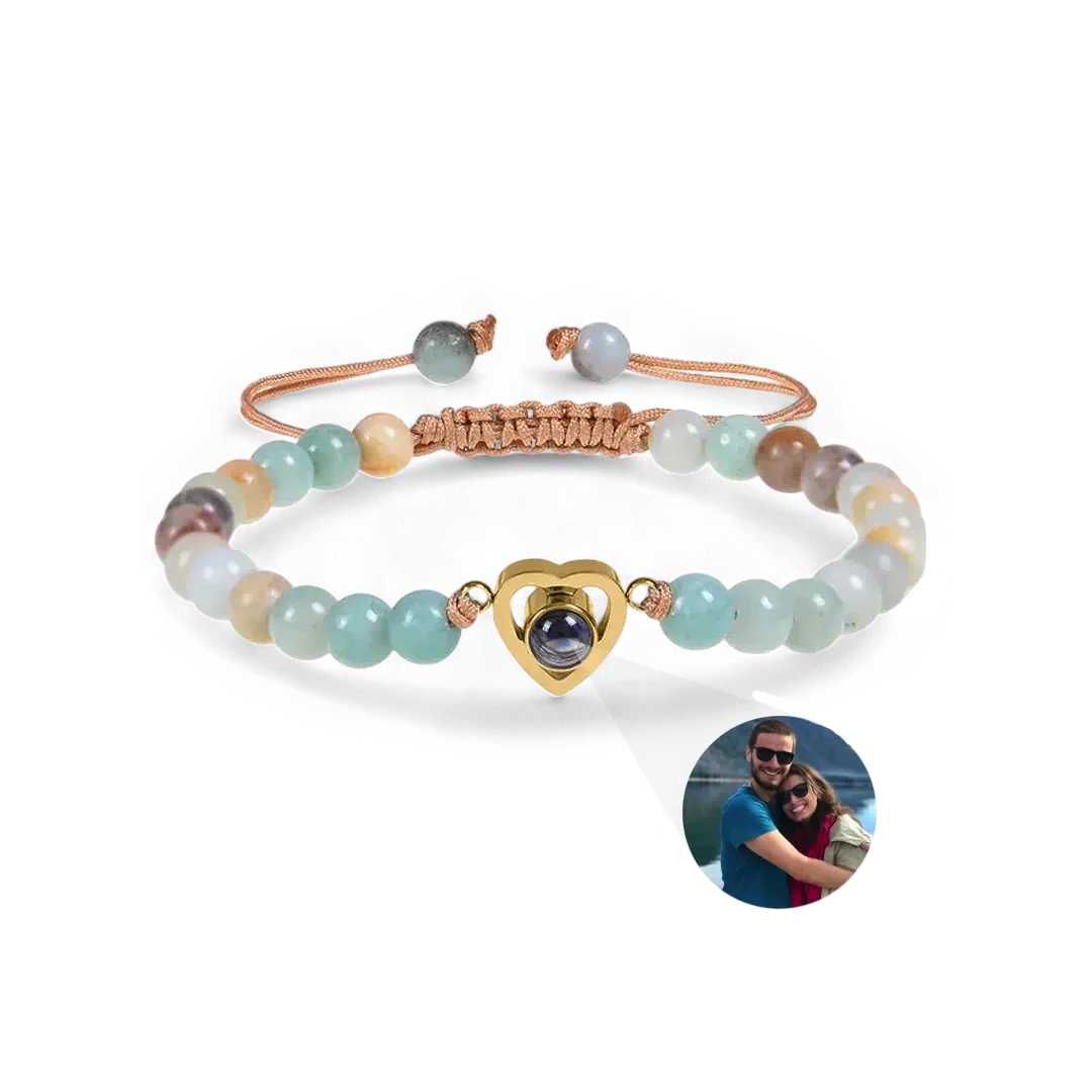 Beaded Heart Photo Bracelet