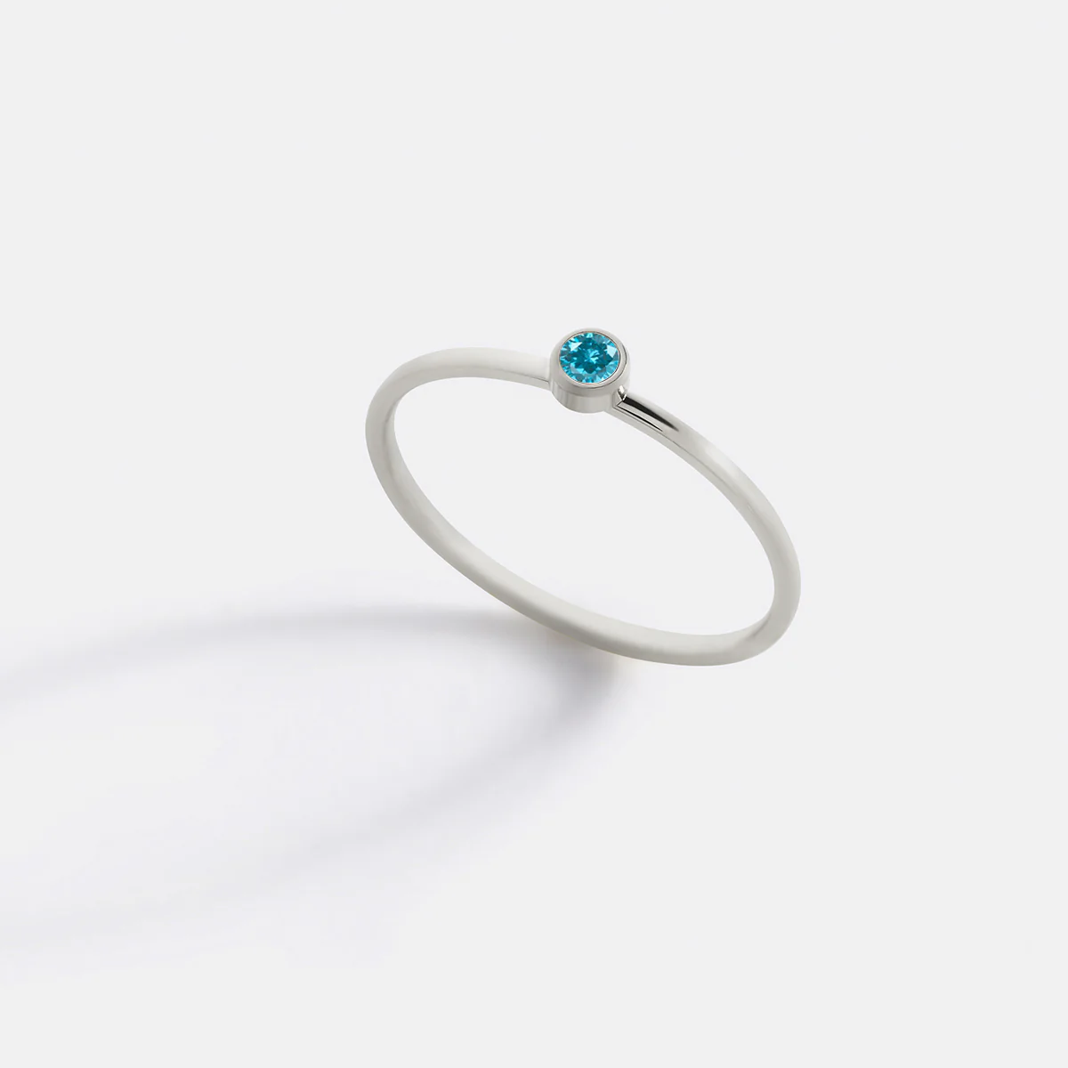 Minimalist Bezel-Set Birthstone Stacking Band