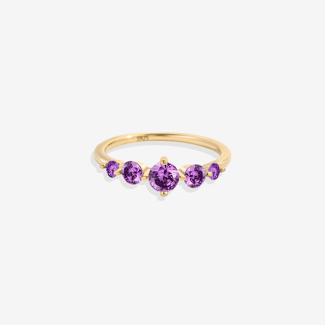 Five Stone Statement Birthstone Ring