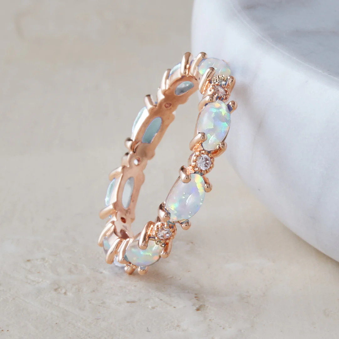 Eternity Fire Opal Ring