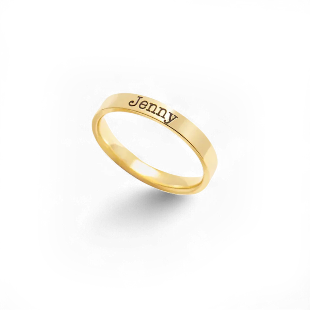 Engraved Stackable Name Ring | 3mm Band