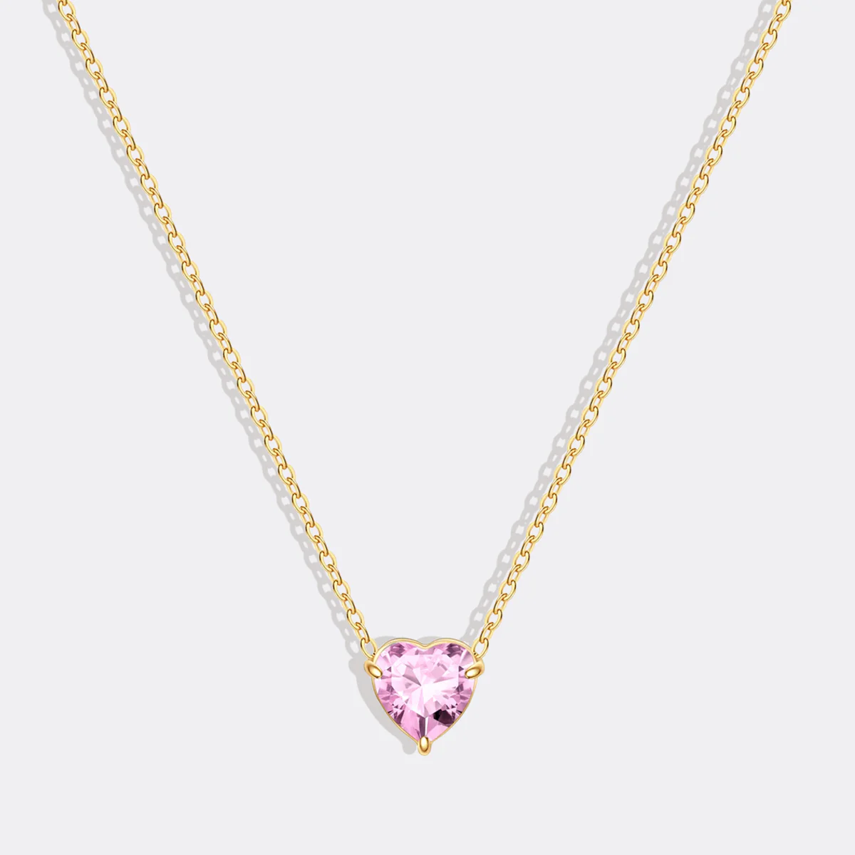 Dainty Birthstone Heart Necklace