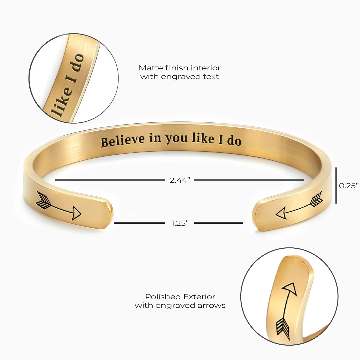 Believe in You Like I Do Cuff Bracelet