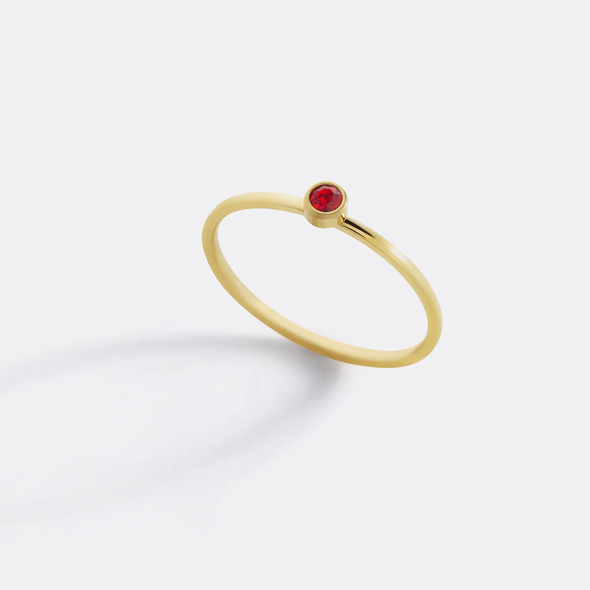 Minimalist Bezel-Set Birthstone Stacking Band