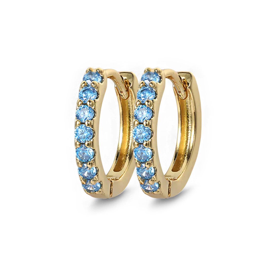 Gemstone Sleeper Huggie Hoop Earrings