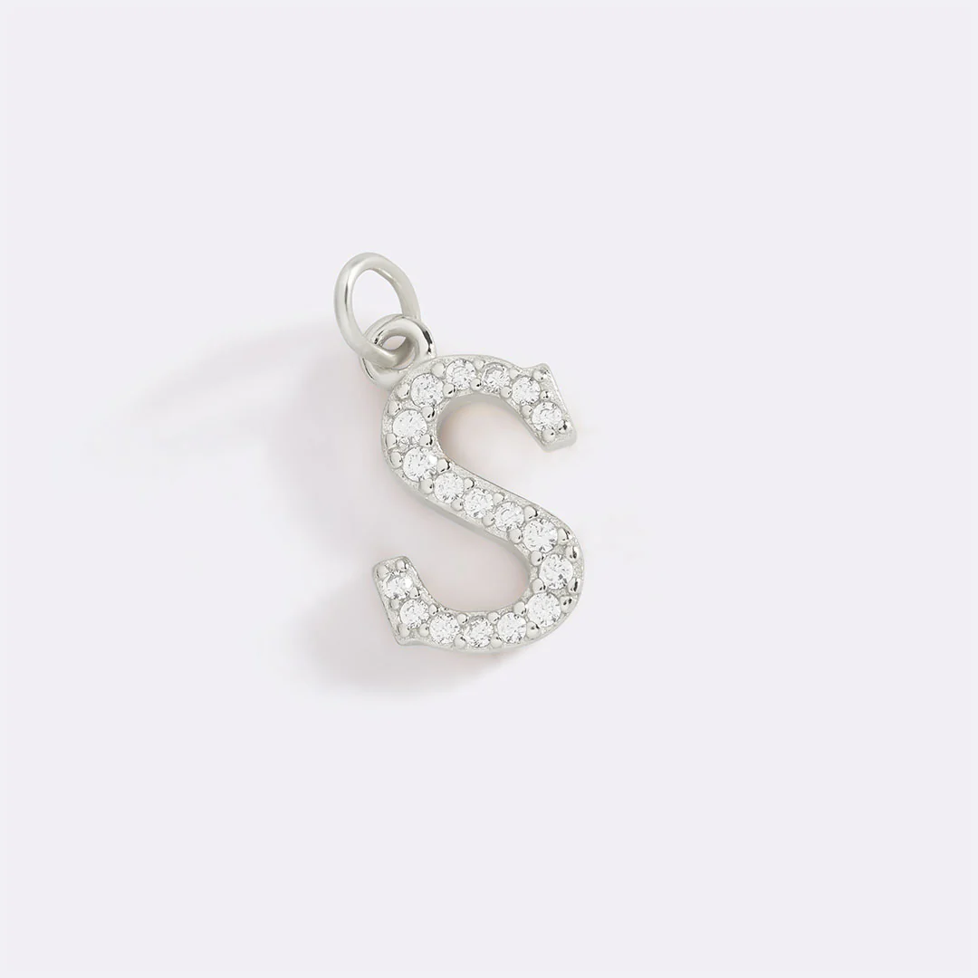 Dainty Pave Initial Charm
