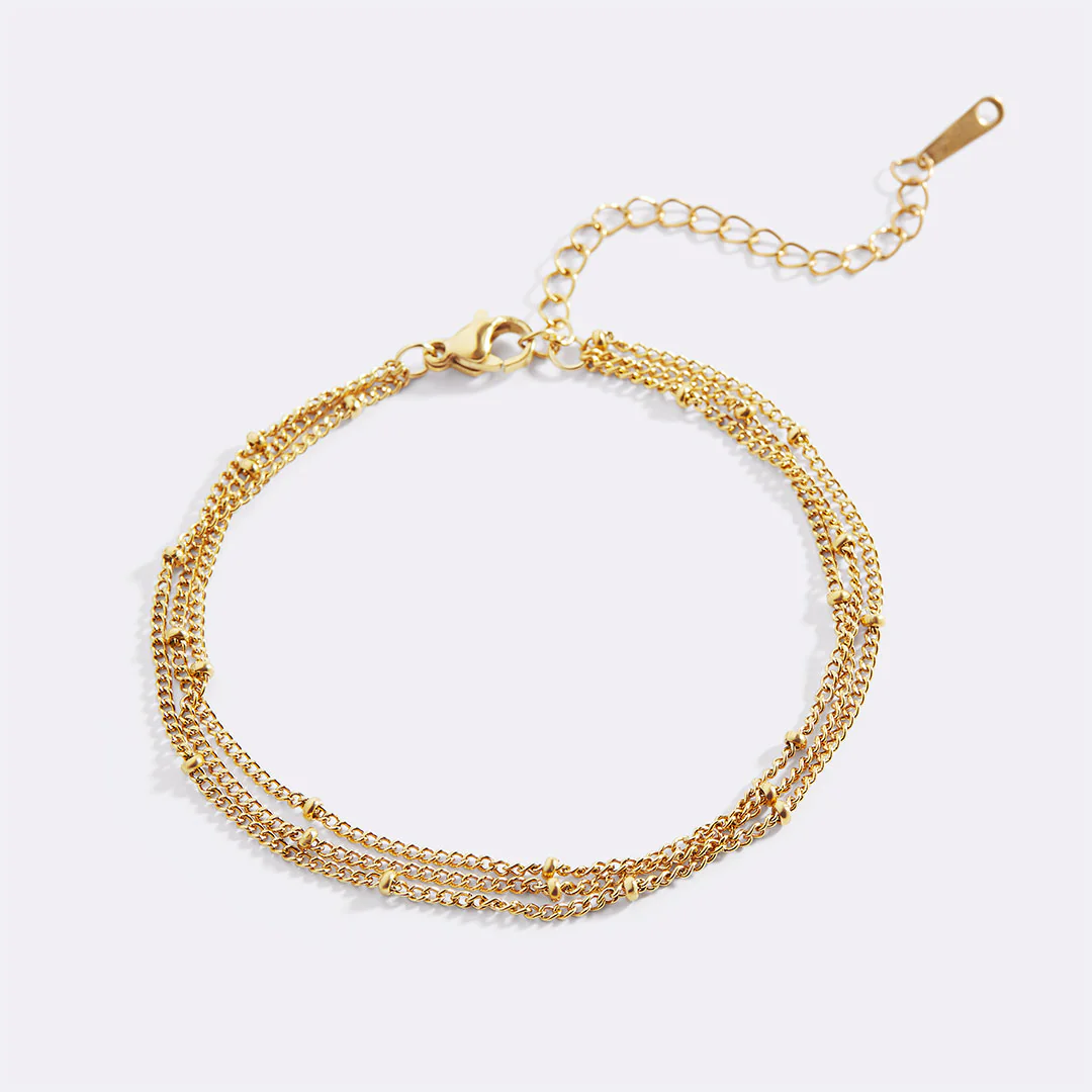 Triple Layer Satellite Chain Bracelet