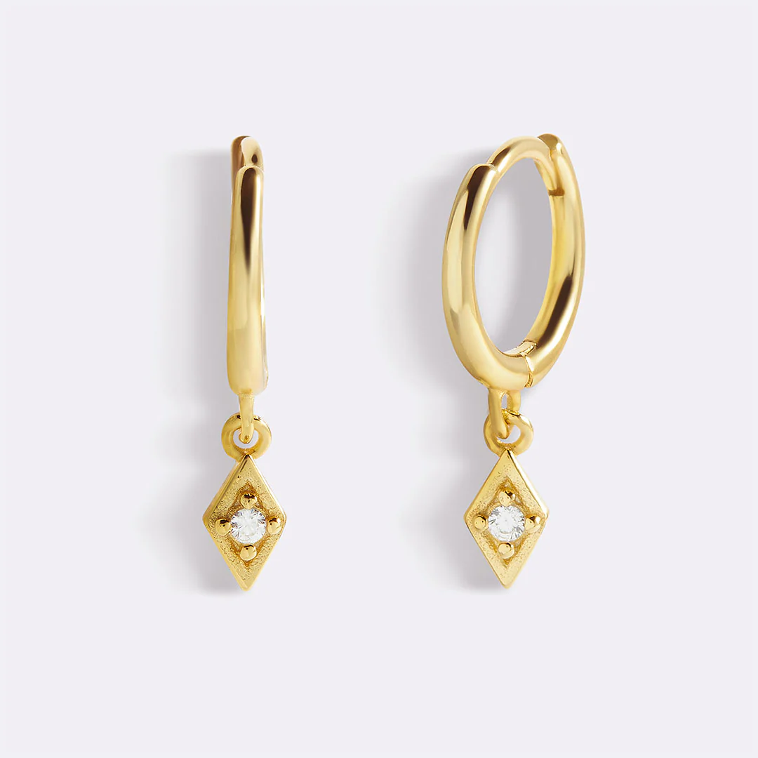 Dainty Diamond Charm Earrings