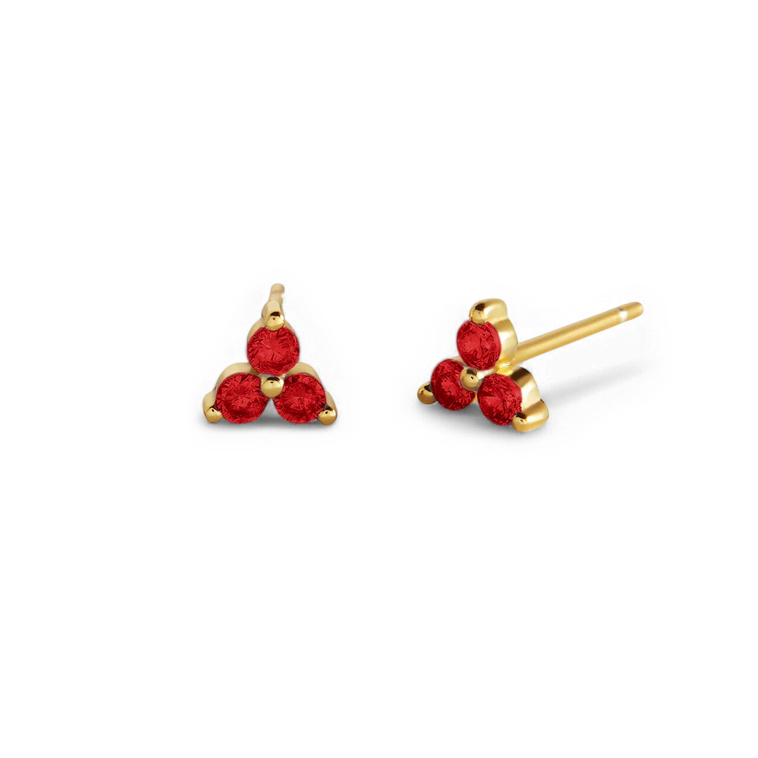Trinity Birthstone Stud Earrings