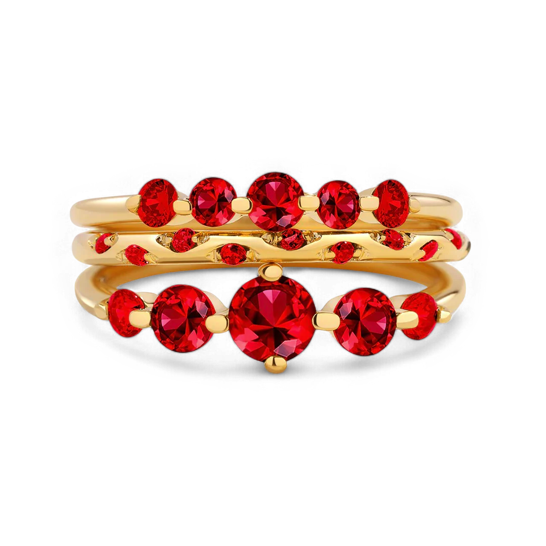 Birthstone Stacking Ring Set